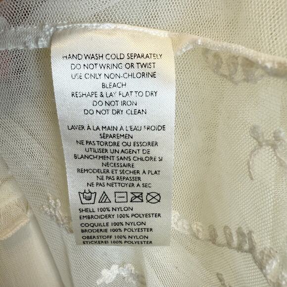 Free People Stevie Embroidered Maxi Dress Tea Flowy Ivory Sheer Floral Lined L - Picture 14 of 15